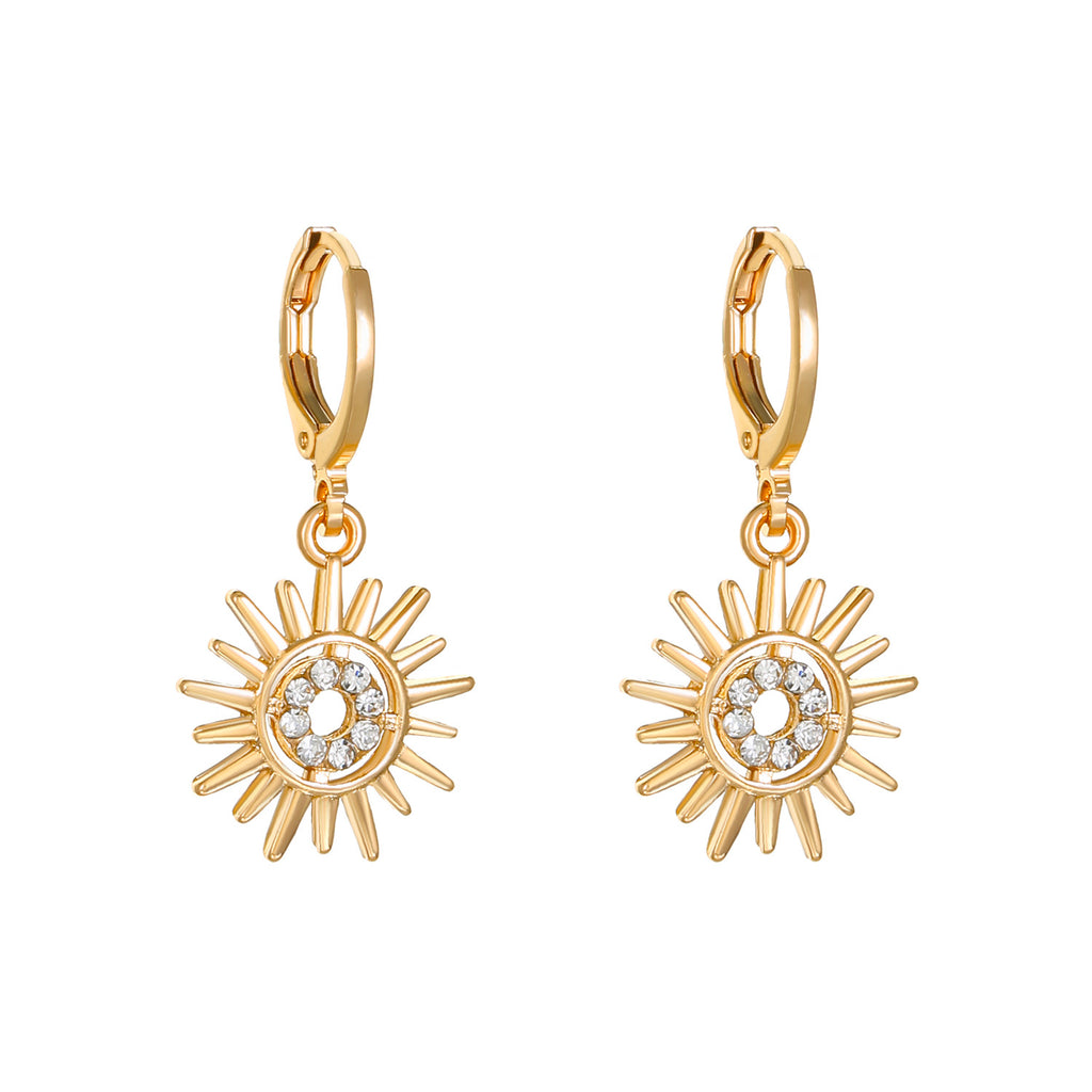 Sonnenblumen-Ohrringe, Halskette, Schmuckset für Damen