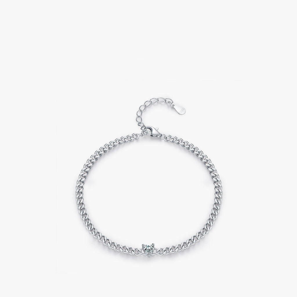 Fashion Single Diamond Heart Bracelet Women