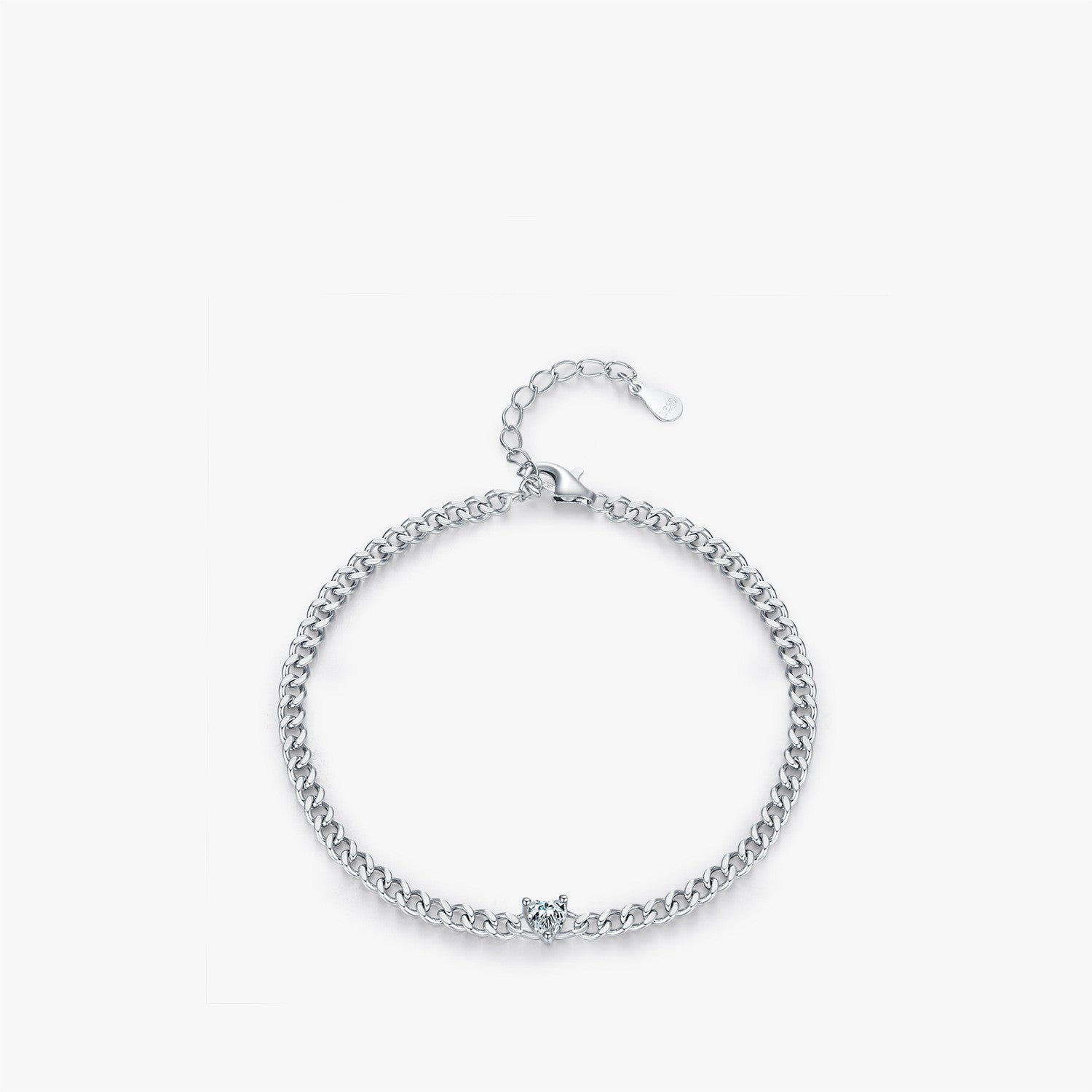 Fashion Single Diamond Heart Bracelet Women