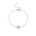 Armband aus 925er Sterlingsilber mit sechseckigem Stern und Zirkonia