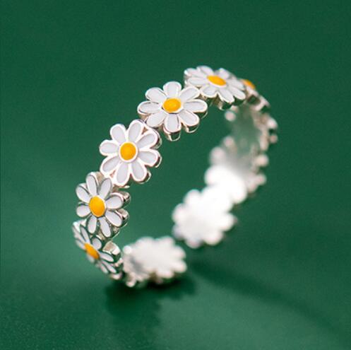 Ring Mori Weiß Blume Epoxy Damenschmuck