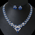 Braut Zirkon Schmuck Halskette Ohrringe Set