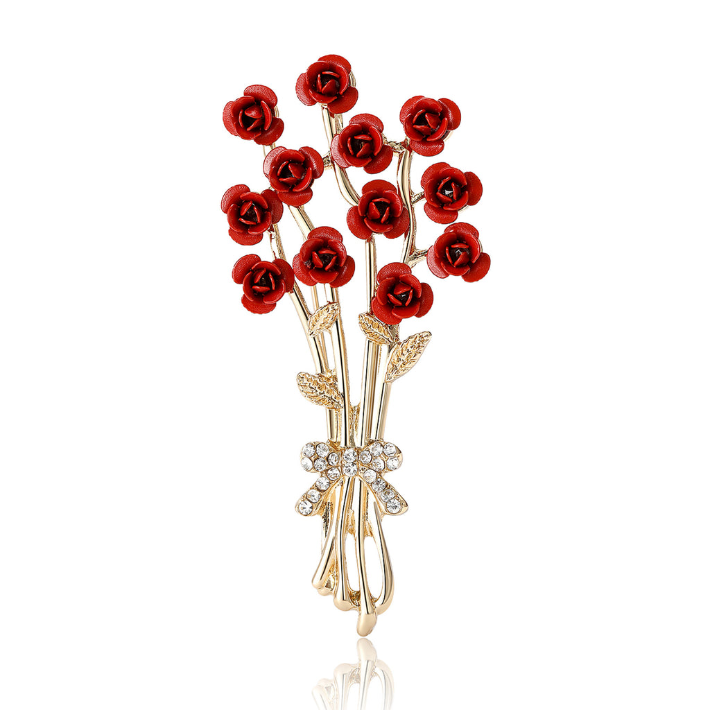 Broschen mit Emaille-Ölflecken-Glasur und Blumen der Hochzeitskollektion