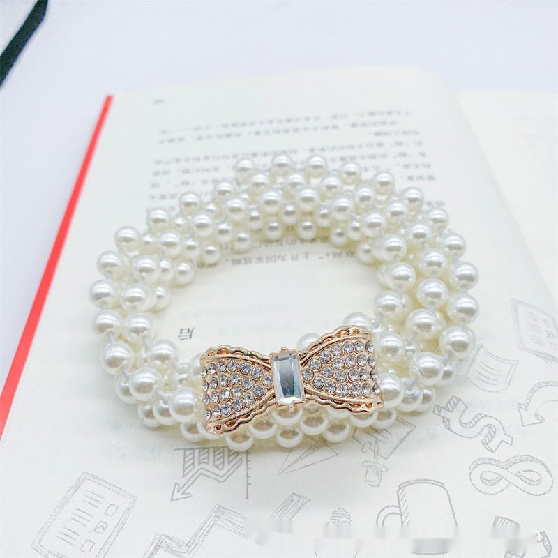 Joyería de moda para mujer, cadena de cintura con perlas blancas