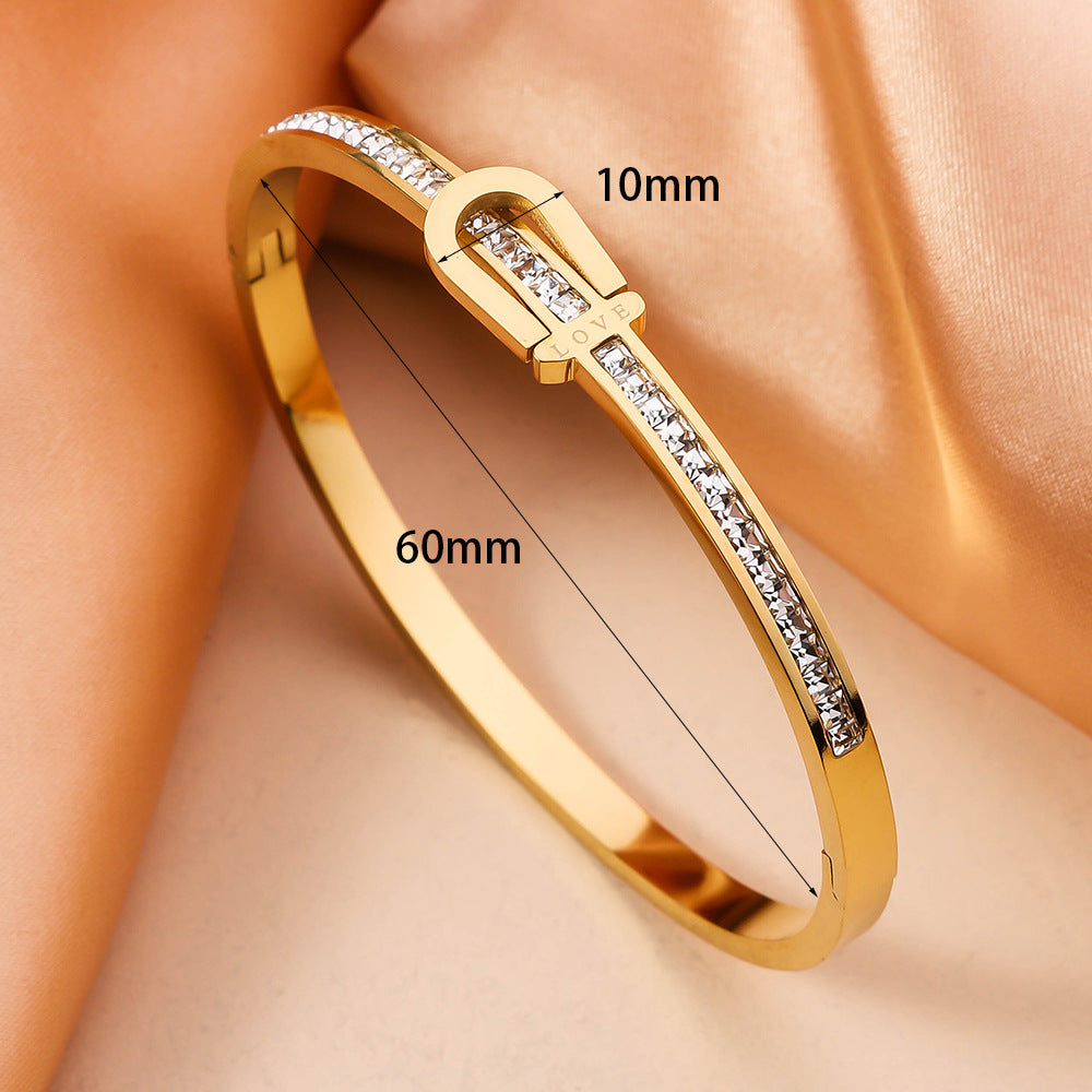 Chapado en oro exquisita pulsera de acero inoxidable pulsera de moda y brazaletes para mujer joyería de dama encanto regalo de San Valentín