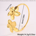 Pulsera de flor abierta de acero inoxidable