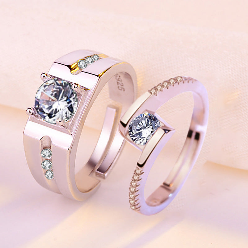 Anillos de apertura Simulación de boda Anillo de diamante