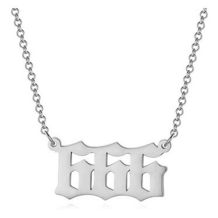 Collar corto para mujer con colgante de número angelical 0-9