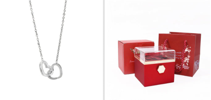 Stainless Steel Vacuum Plating Rose Gold Heart Necklace