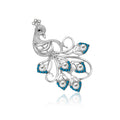 Broche de aleación de pavo real de alta gama con diamantes completos