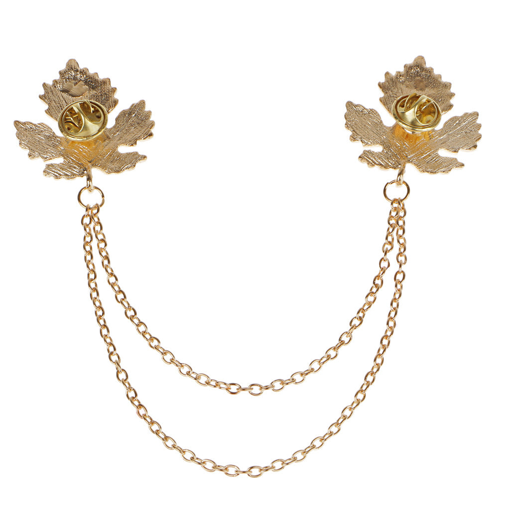 Men's Vintage Chain Fringe Maple Leaf Brooch