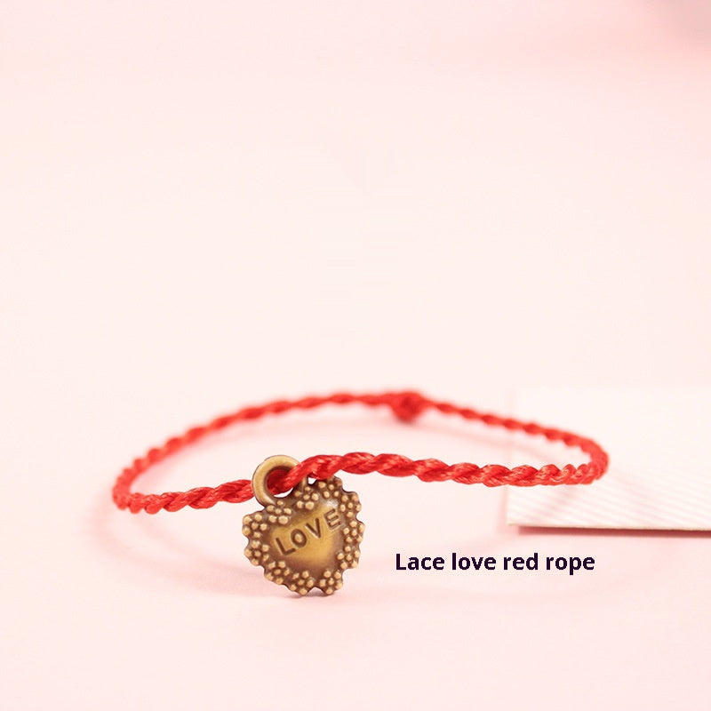 Rotes Seilarmband Kleiner Schmuck
