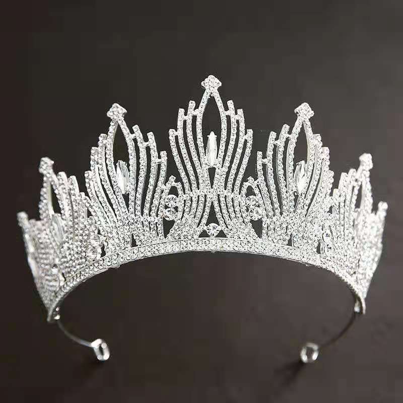 Glänzende Brauttiara Kronen Kristall Hochzeit Haarschmuck
