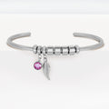 Pulsera de acero inoxidable con letras de cuentas Diy
