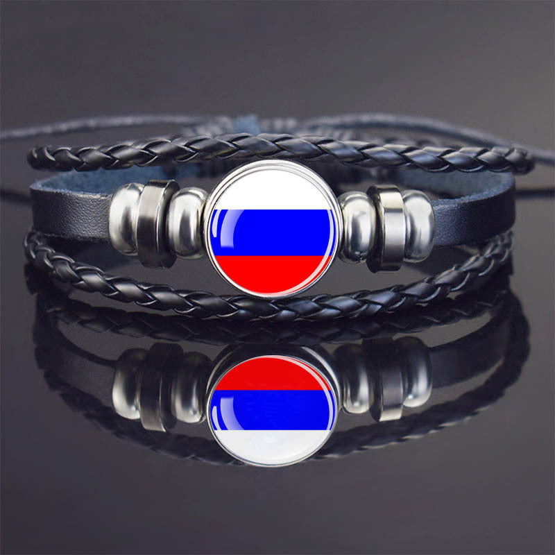 World Flag Bracelet Woven Twisted