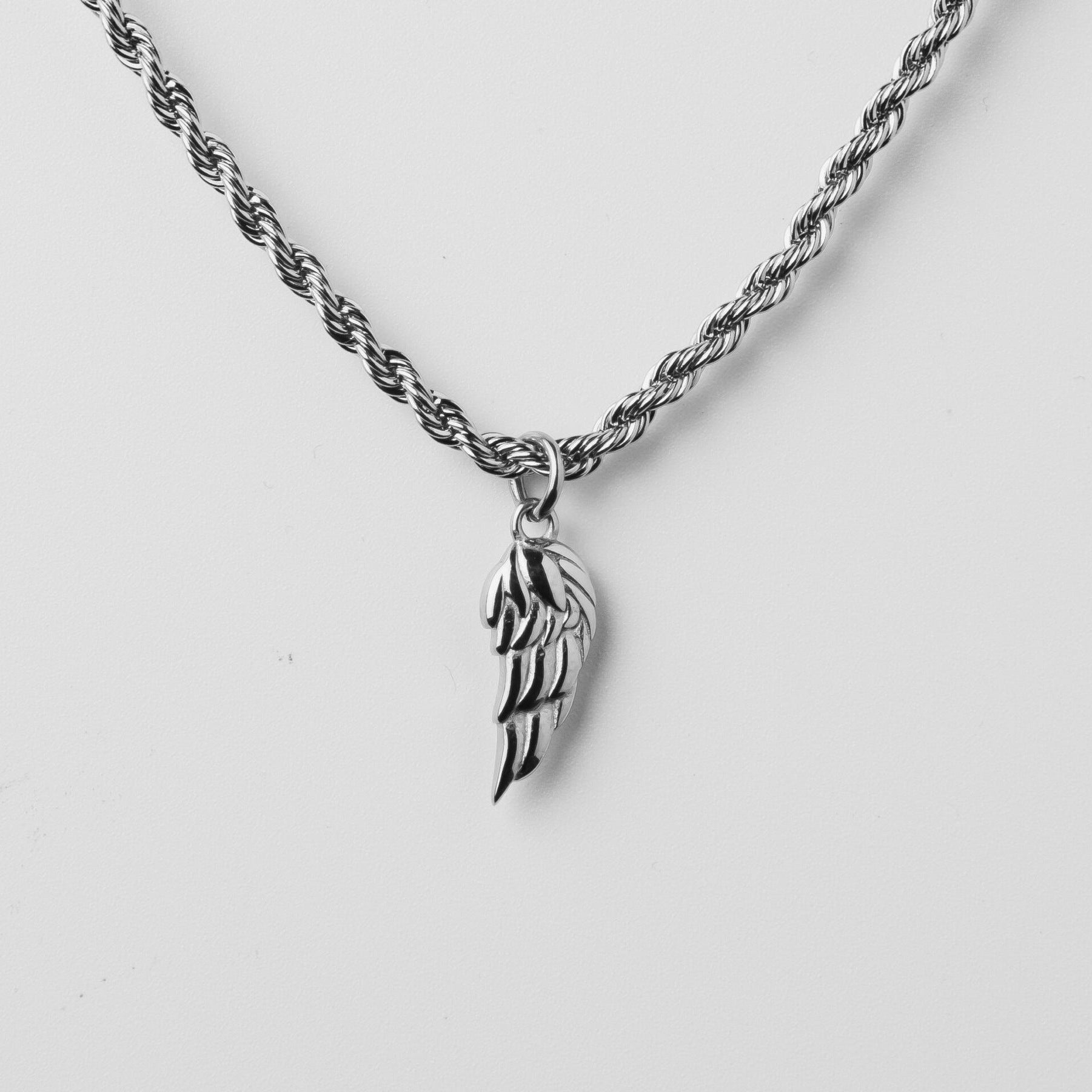 Titanium Steel Men's Classic Wing Pendant Necklace