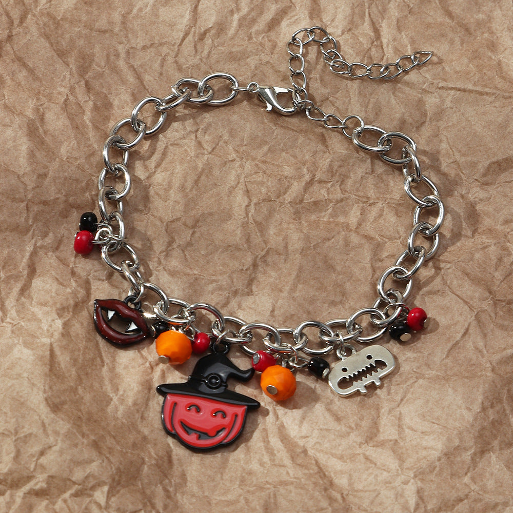 Lippen Kürbis Halloween Halskette