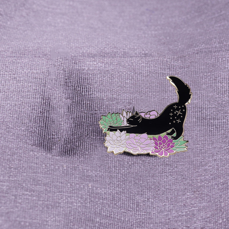 Broche Gato Estirándose Chapa Mashup