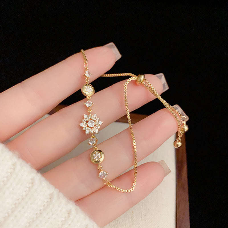 Elegantes Micro Britischer Zirkon Blumenarmband zum Ausziehen