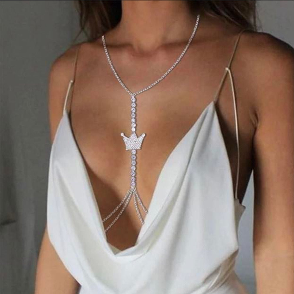 Cadena de borlas multicapa en el cuello Collar de pecho para mujer