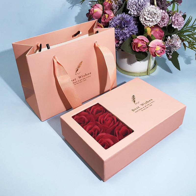 Exquisites Pärchen-Ring-Halskette-Ohrstecker-Schmuckset Geschenkbox