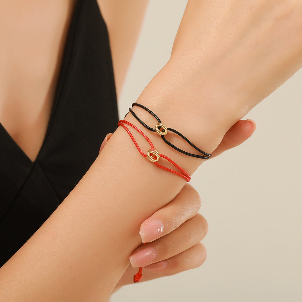 Pulsera con símbolo de la suerte, pulsera para parejas con abalorios de la suerte