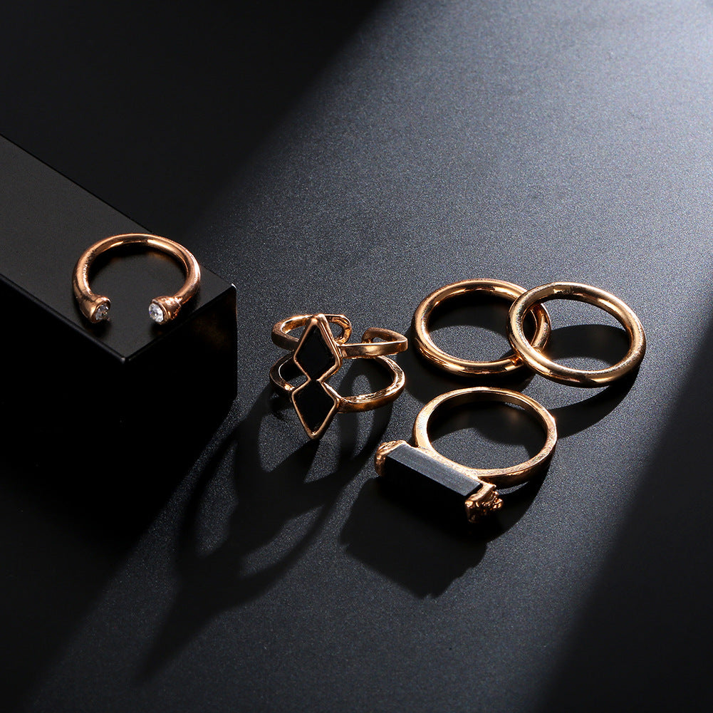 Mode Gelenk Ring Set Galvanisierung 18K Edelsteinschmuck