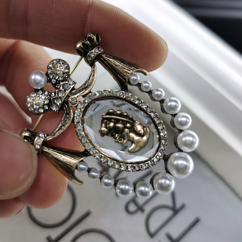 Hermoso corsé de perlas de joyería barroca vintage Nostalgia