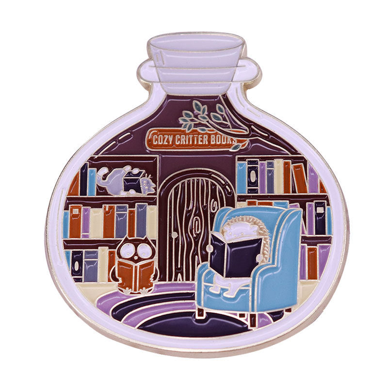 Broche Liso Biblioteca de Animales
