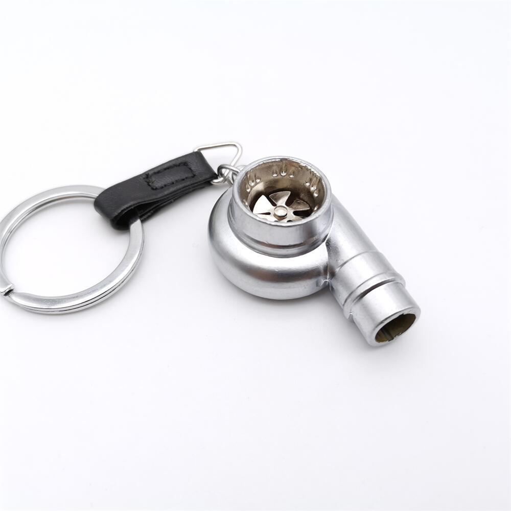 Llaveros de metal de aleación con simulación de silbato de turbo de coche