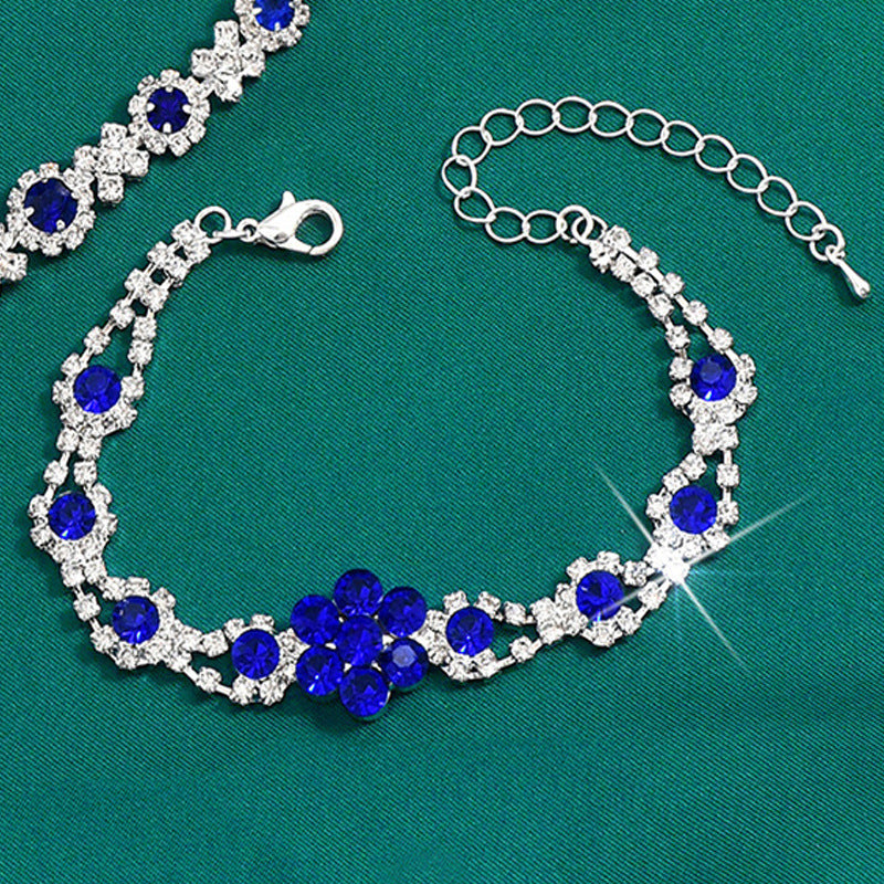 Hochwertiger Kristall-Edelstein Damen Wassertropfen Halskette Ohrstecker Armband Ring