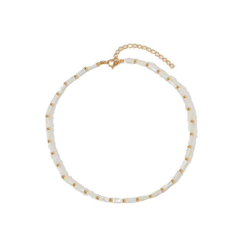 Women's Fashionable Elegant Natural Shell Bamboo Necklace