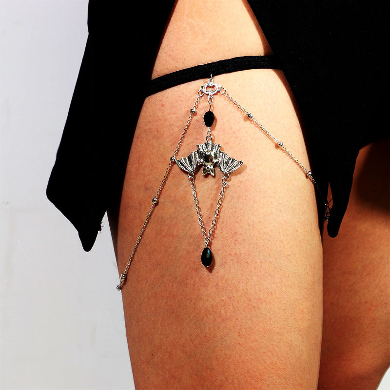 Joyas de cadena larga con colgante de murciélago creativo para mujer