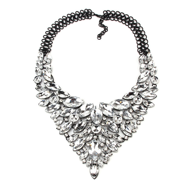 Legierung Strass Halskette Luxus Voll Diamant Pulloverkette