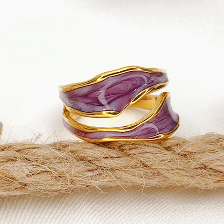 Ring Jurchen Vergoldung Damen Mode Temperament Emaille