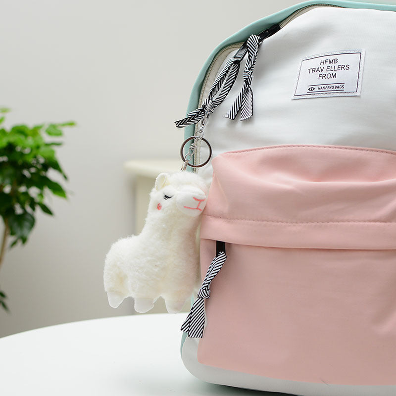 Simulación Alpaca Llavero Peluche Caballo de Lodo Muñeco Pequeño Colgante