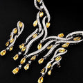 Neues Kristallschmuck Zirkon Schmuckset Quastenanhänger