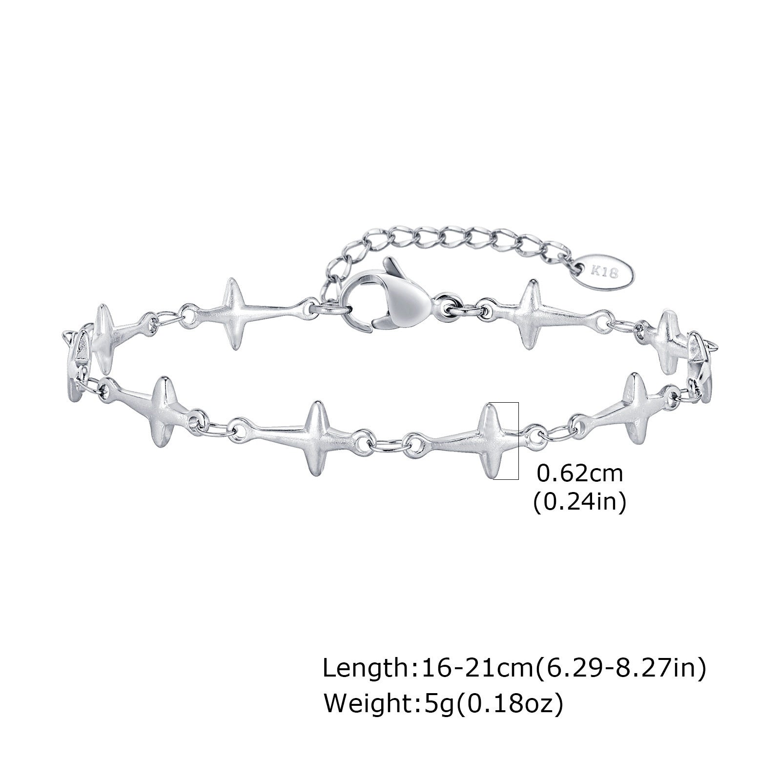 Stainless Steel Four Eight-pointed Stars Bracelet Personal Accessories
