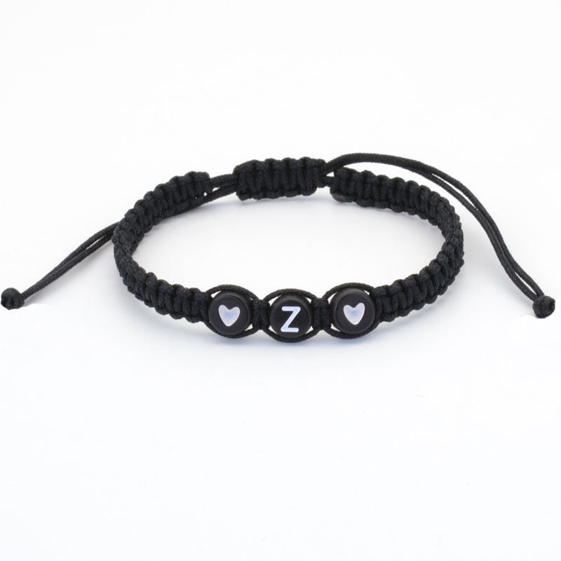 26 English Letters Love Heart Hand Woven Hand Rope