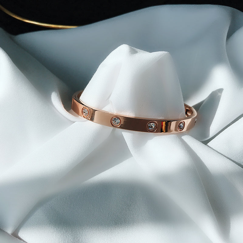 Roségold Titan Stahl Armband Damen Hand Schmuck Net Red