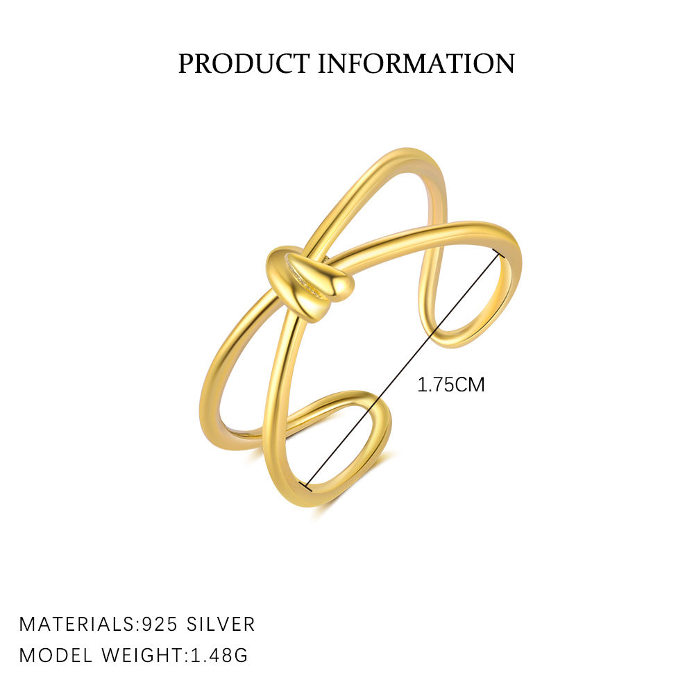 Geometrischer, offener Damenkreuzring mit Diamanten, ein einzigartiges Statement-Stück