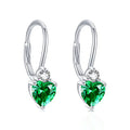 Pendientes de Corazón de Circonita Hipoalergénicos de Plata de Ley 925 Joyas de Piedras de Nacimiento para Mujer