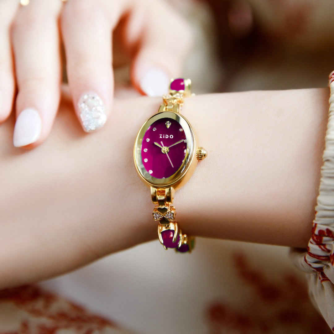 Sencillo Reloj de Pulsera de Cuarzo con Diamantes para Mujer, Resistente al Agua, de Temperamento y Lujo de Entrada