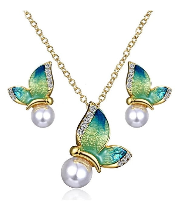 Schmetterling Perlenohrstecker-Set