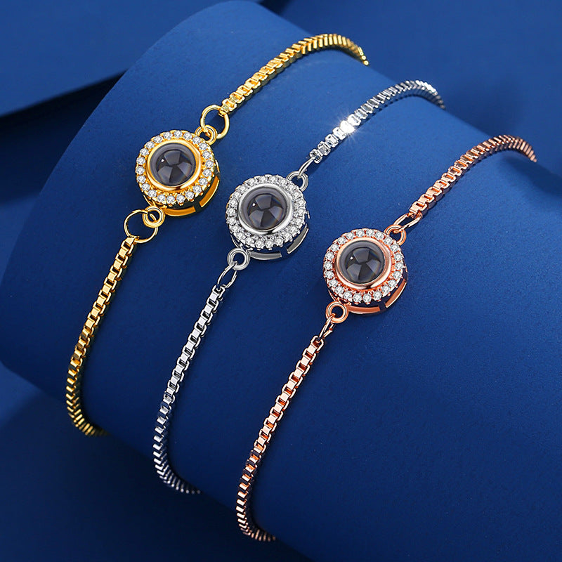 Projektions-Handstück, Farbbild, Foto, Nano, Ich liebe dich Armband