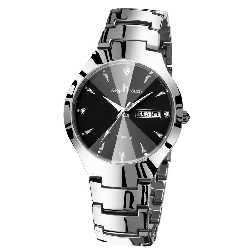 Reloj luminoso para pareja, reloj de cuarzo con calendario