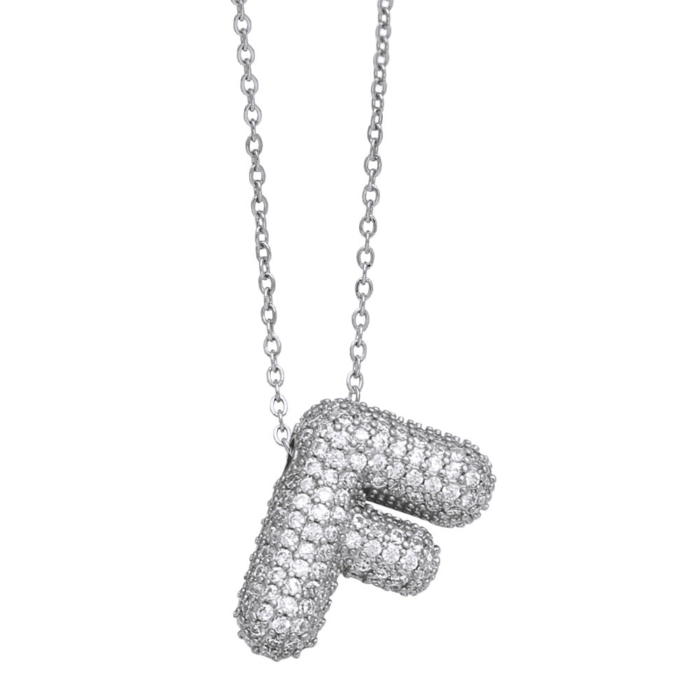 Collar con 26 letras inglesas para mujer con circonitas incrustadas