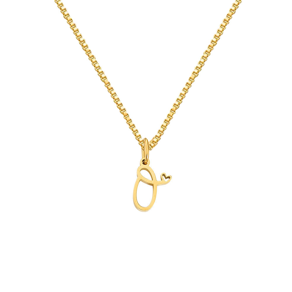 26 Love Letters Titanium Steel Pendants Necklace