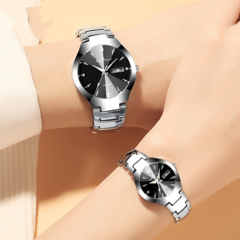 Reloj luminoso para pareja, reloj de cuarzo con calendario
