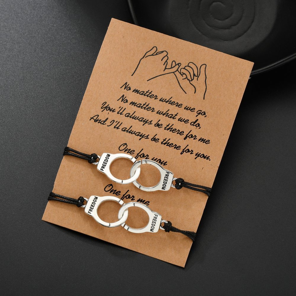 Pärchen-Handschellen-Armbänder Freundschaftskarten-Armbänder Armbänder